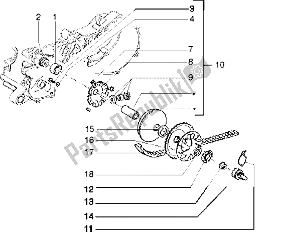 Toutes les pièces pour le Poulie Motrice du Piaggio Typhoon 125 XR 2003