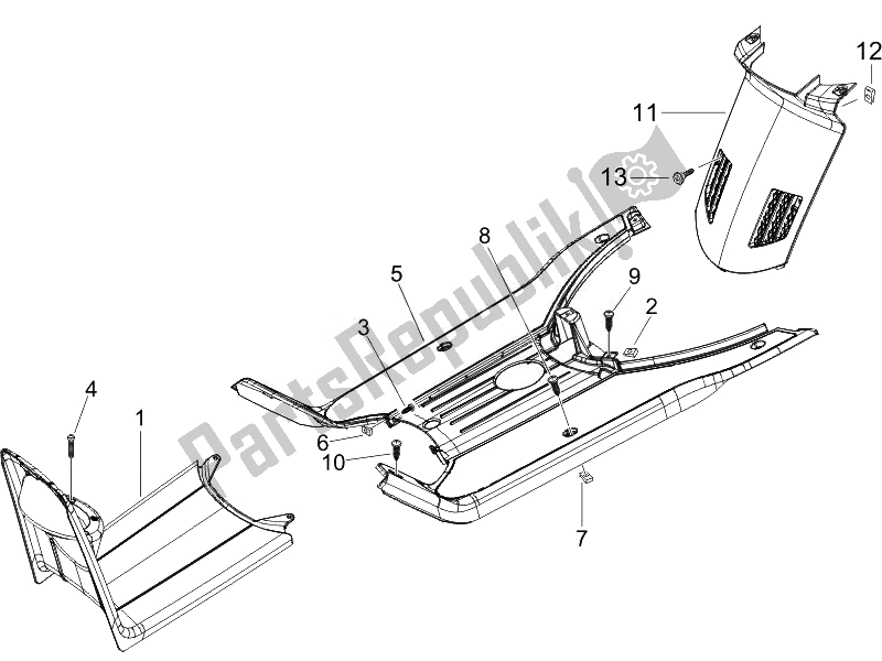 Toutes les pièces pour le Housse Centrale - Repose-pieds du Piaggio NRG Power Pure JET 50 2007