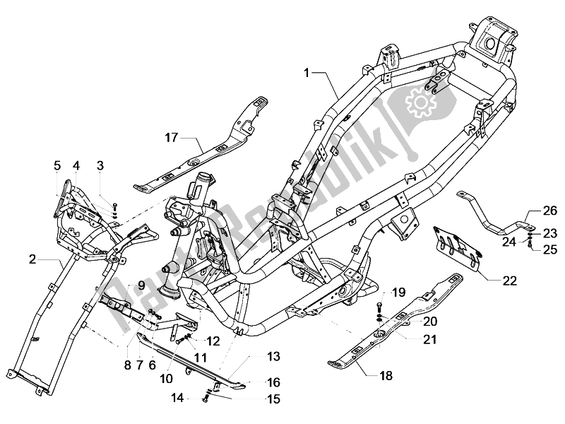 Toutes les pièces pour le Cadre / Carrosserie du Piaggio MP3 500 LT Business Emea 2014