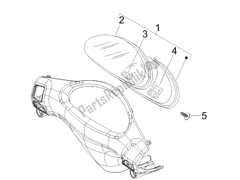 Tutte le parti per il Quadro Strumenti-quadro Comandi del Piaggio FLY 50 4T 2006