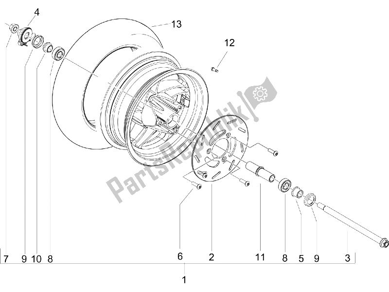 Todas las partes para Rueda Delantera de Piaggio Typhoon 50 UK 2006