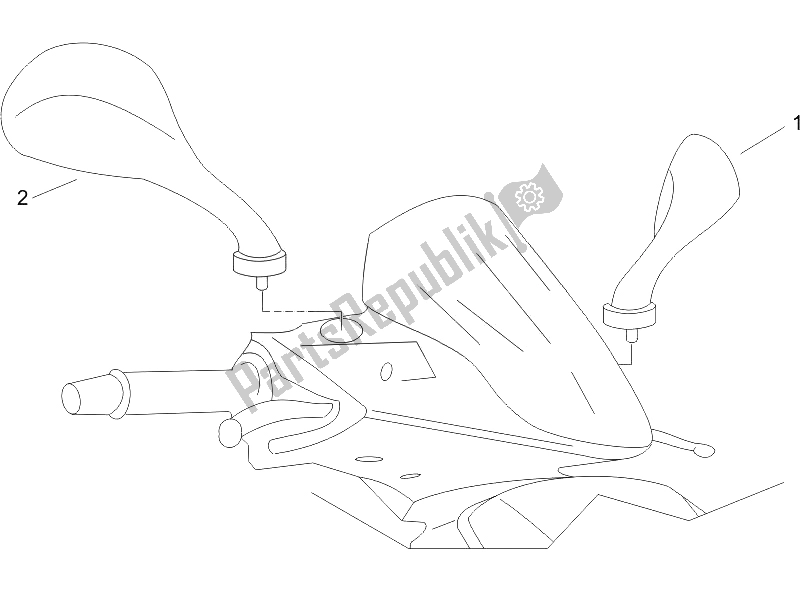 Tutte le parti per il Specchio / I Di Guida (2) del Piaggio NRG Power DD 50 2005