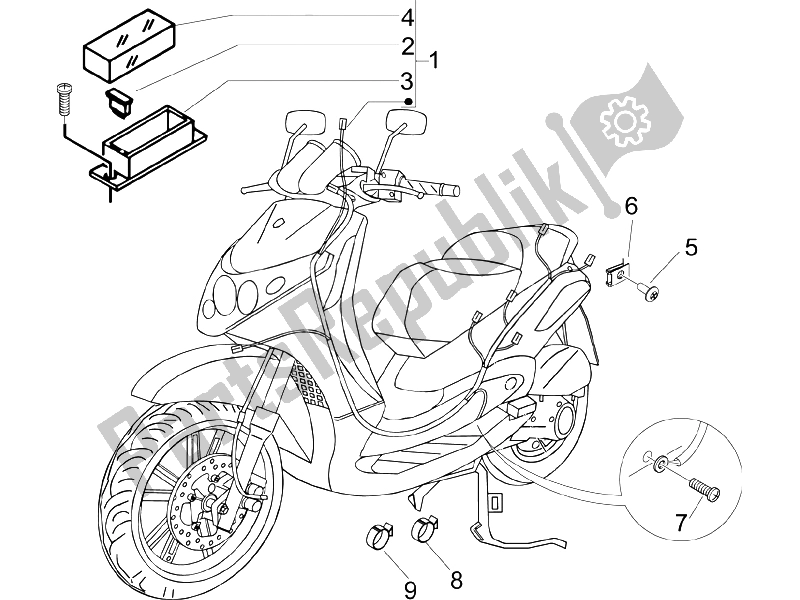 Alle onderdelen voor de Hoofdkabelboom van de Piaggio Beverly 125 2005