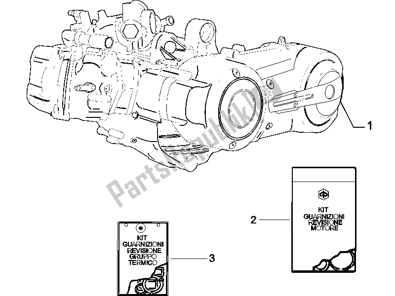 Toutes les pièces pour le Moteur, Assemblage du Piaggio X9 500 Evolution USA 2006