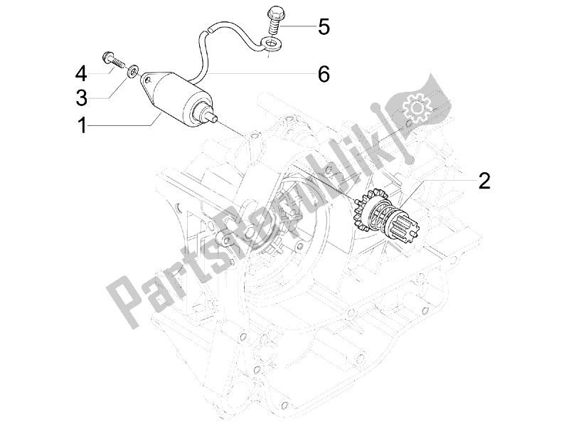 Alle onderdelen voor de Stater - Elektrische Starter van de Piaggio X EVO 125 Euro 3 2007