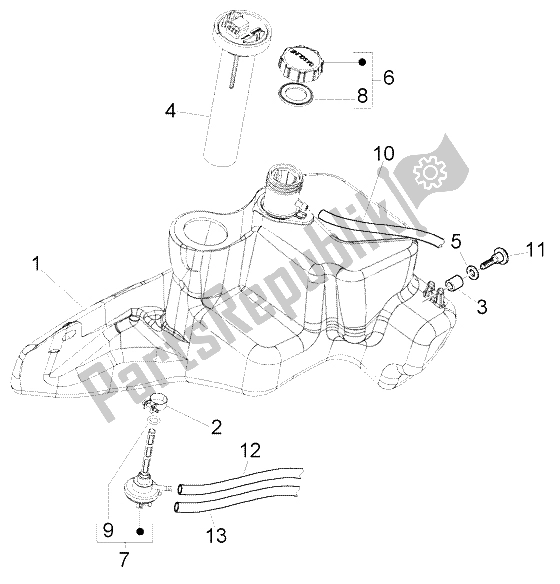 Alle onderdelen voor de Benzinetank van de Piaggio FLY 50 2T 2004