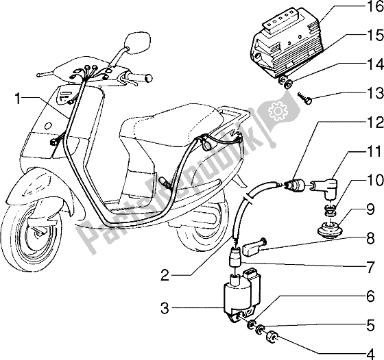 All parts for the Electrical Devices of the Piaggio Sfera RST 50 1995