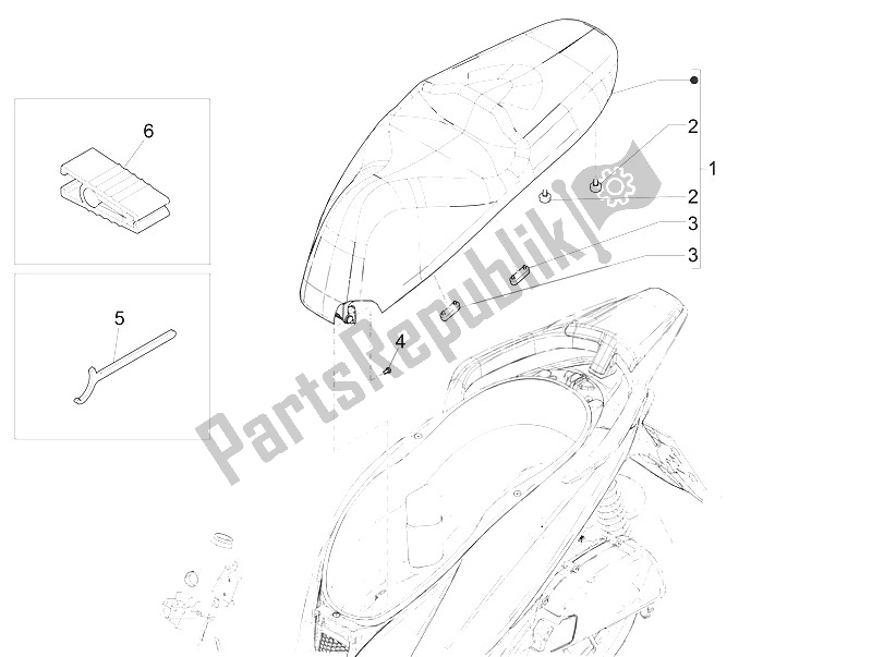 Todas las partes para Silla De Montar / Asientos de Piaggio Medley 150 4T IE ABS EU 2016