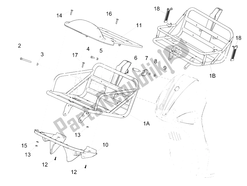 Tutte le parti per il Portapacchi Anteriore del Piaggio Liberty 125 4T Delivery E3 2008