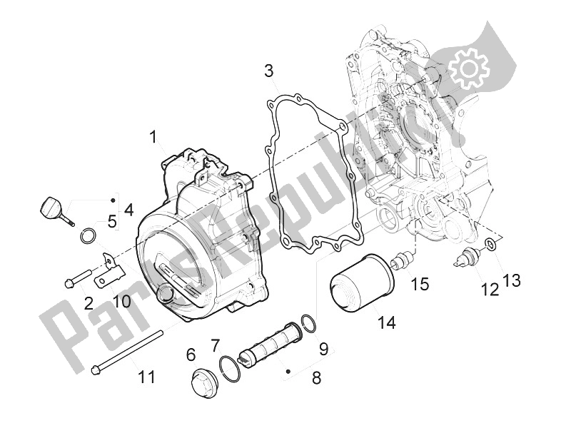 Todas las partes para Cubierta Del Volante Magneto - Filtro De Aceite de Piaggio MP3 125 Yourban ERL 2011