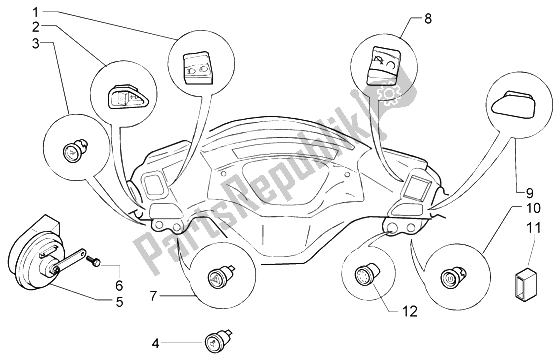 Toutes les pièces pour le Appareils électriques-klaxon électrique du Piaggio X9 500 Evolution ABS 2004