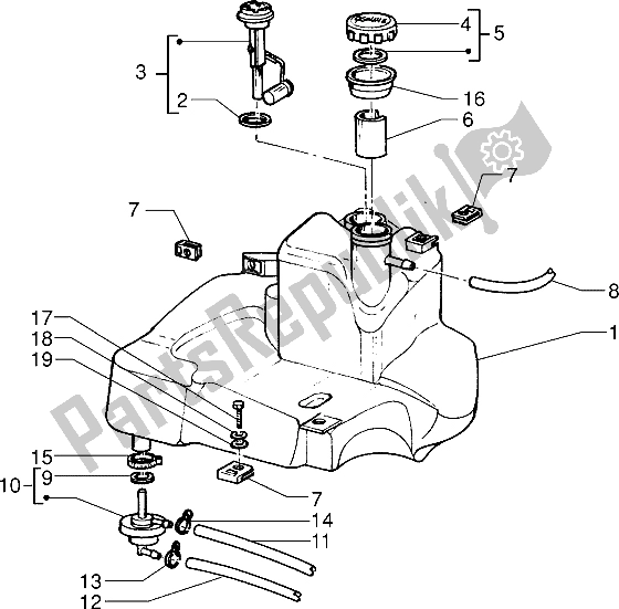 Tutte le parti per il Serbatoio Di Carburante del Piaggio Skipper 150 1998