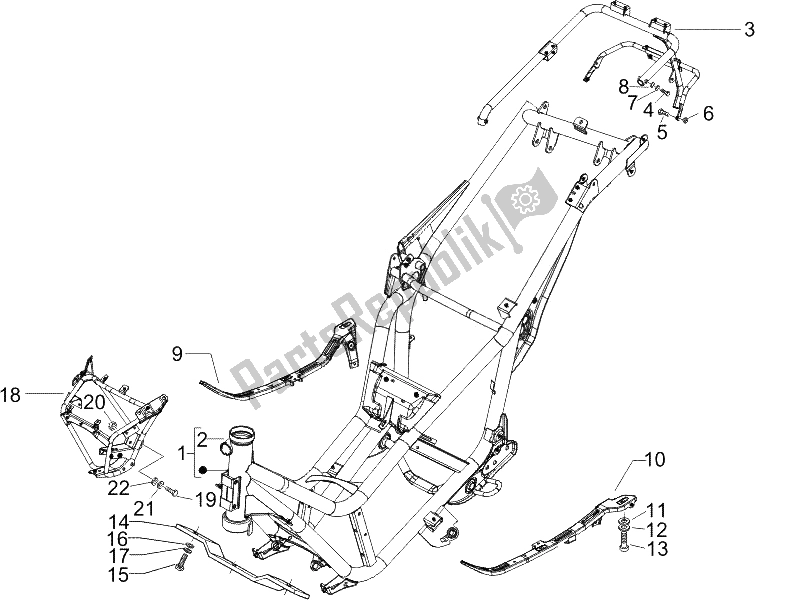 Toutes les pièces pour le Cadre / Carrosserie du Piaggio X9 500 Evolution ABS 2 2006