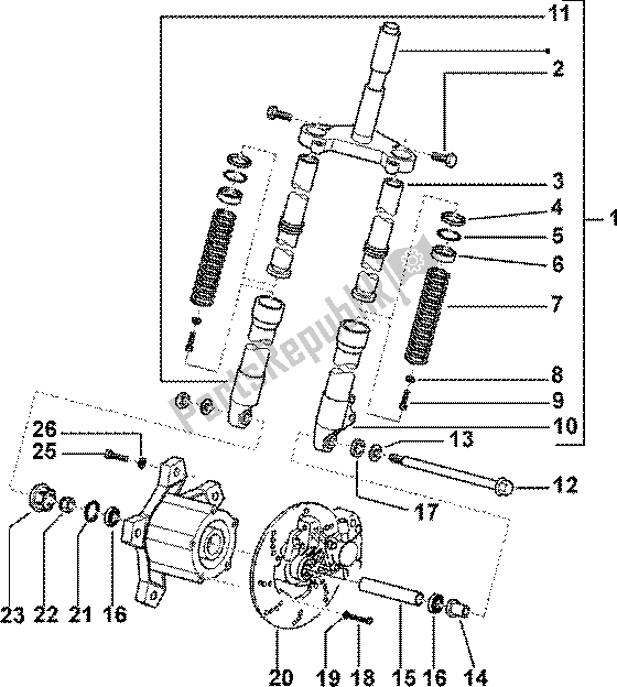 Toutes les pièces pour le Frein à Disque Fourche du Piaggio ZIP 125 4T 2000