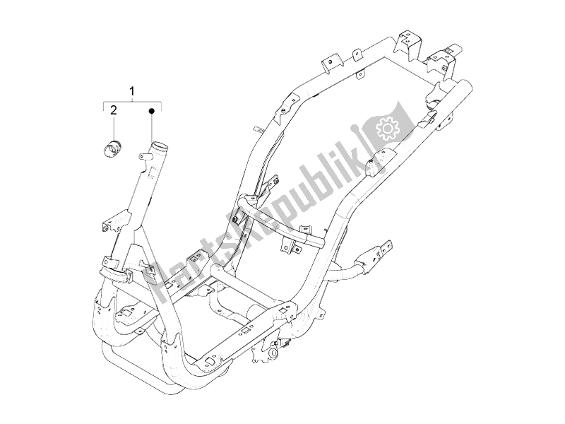 Todas as partes de Quadro / Carroceria do Piaggio FLY 125 4T 3V IE E3 DT 2014