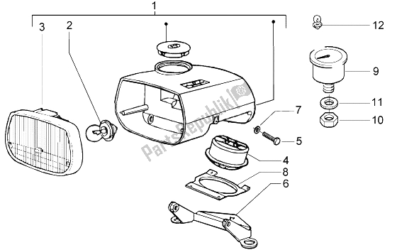 All parts for the Headlamp of the Piaggio Ciao 50 2002