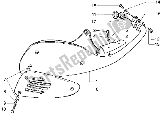 All parts for the Silencer of the Piaggio Liberty 125 1998