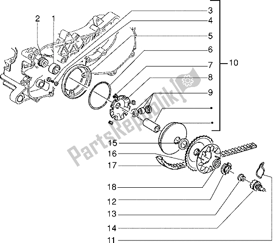 Tutte le parti per il Puleggia Condotta del Piaggio Skipperr 150 1996