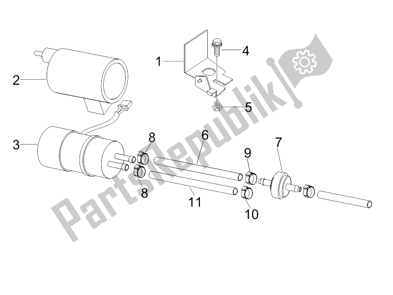 Toutes les pièces pour le Système D'alimentation du Piaggio Liberty 200 4T E3 2006