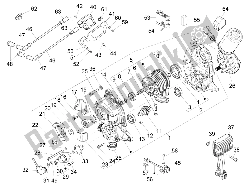 All parts for the Voltage Regulators - Electronic Control Units (ecu) - H. T. Coil of the Piaggio MP3 500 LT Business Emea 2014