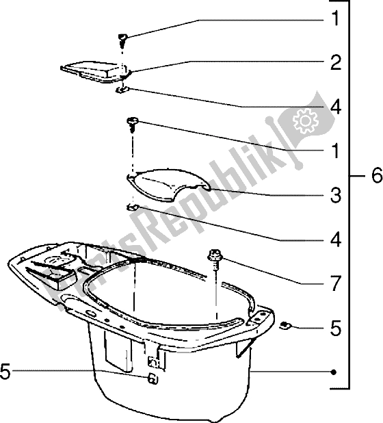 All parts for the Case Helmet of the Piaggio Sfera RST 80 1994