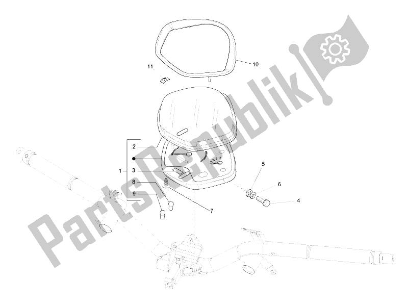 All parts for the Meter Combination-dashbord of the Piaggio Liberty 125 4T PTT E3 F 2007