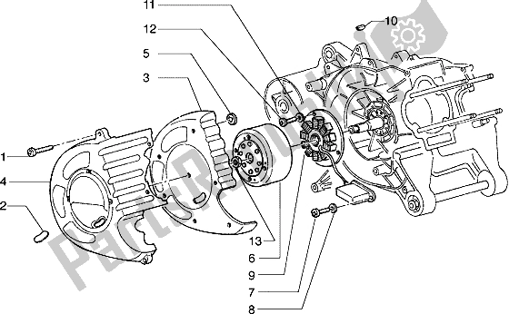 All parts for the Flywheel Magneto of the Piaggio Hexagon 150 1994