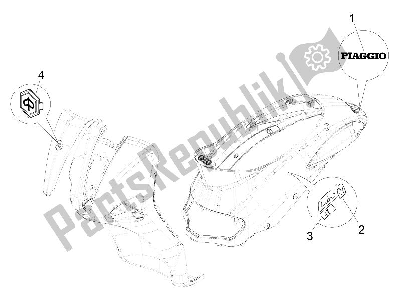 Toutes les pièces pour le Plaques - Emblèmes du Piaggio Liberty 50 4T Delivery 2006