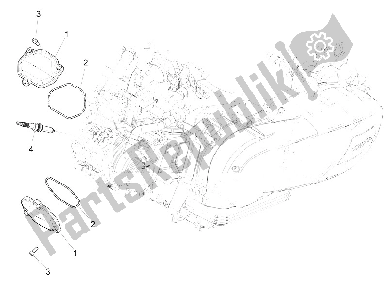 Todas las partes para Cubierta De Tapa De Cilindro de Piaggio Medley 150 4T IE ABS Asia 2016