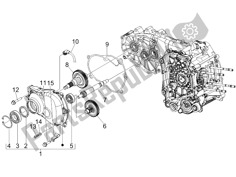 Tutte le parti per il Unità Di Riduzione del Piaggio Beverly 400 IE Tourer E3 2008