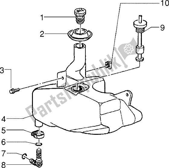 Todas las partes para Tanque De Aceite de Piaggio ZIP Freno A Disco 50 1995