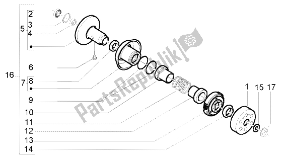 Toutes les pièces pour le Poulie Menée du Piaggio Liberty 50 2T RST 2004