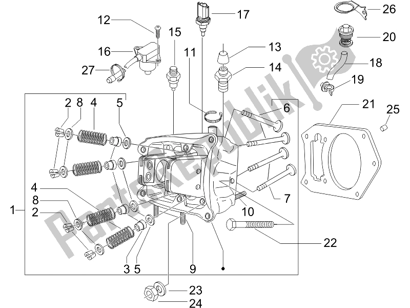 Toutes les pièces pour le Unité De Tête - Valve du Piaggio X EVO 400 Euro 3 2007