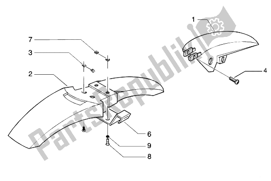 Toutes les pièces pour le Garde-boue Avant-garde-boue Arrière du Piaggio Beverly 125 2002