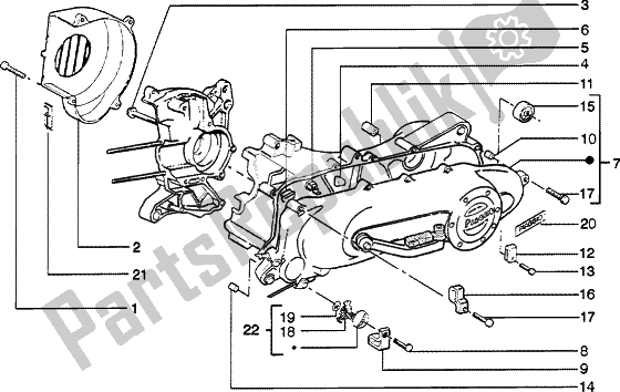 Toutes les pièces pour le Couvercle D'embrayage De Lima? On-couvercle De Défilement du Piaggio ZIP Catalyzed 50 2000