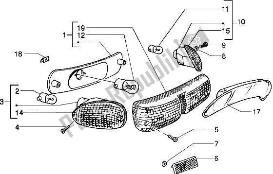 Toutes les pièces pour le Feu Arrière du Piaggio NRG MC3 50 2002