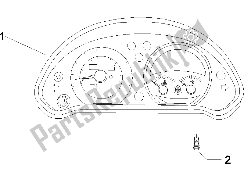 All parts for the Meter Combination-dashbord of the Piaggio Beverly 500 2005