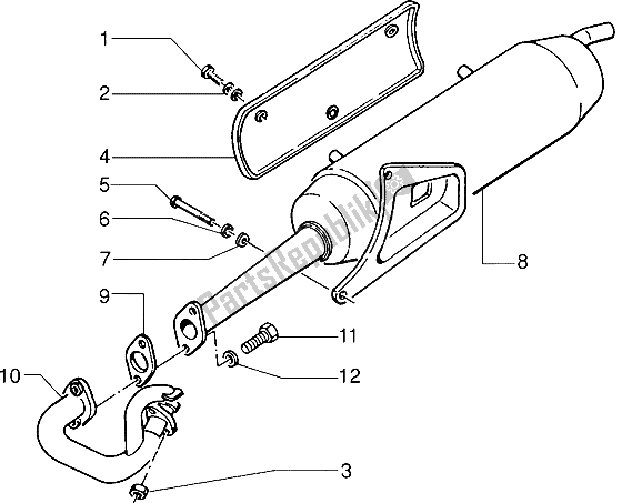 Tutte le parti per il Silenziatore del Piaggio ZIP 50 1995