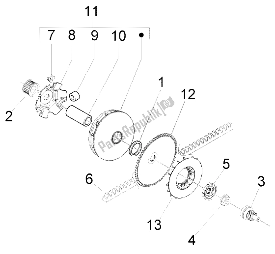 Toutes les pièces pour le Poulie Motrice du Piaggio Liberty 50 2T RST PTT AU D 2004