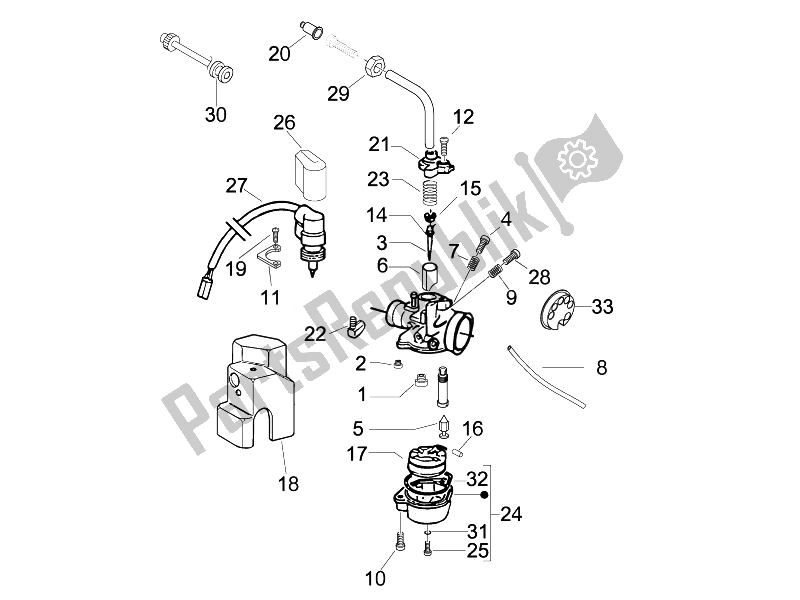 Toutes les pièces pour le Composants Du Carburateur du Piaggio NRG Power DT Serie Speciale 50 2007