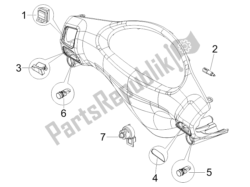 Toutes les pièces pour le Sélecteurs - Interrupteurs - Boutons du Piaggio FLY 50 4T 2006