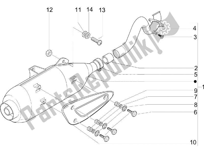 Toutes les pièces pour le Silencieux du Piaggio Beverly 250 2005