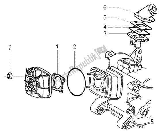 All parts for the Cylinder Head And Induction Pipe of the Piaggio NRG Power Purejet 50 2005