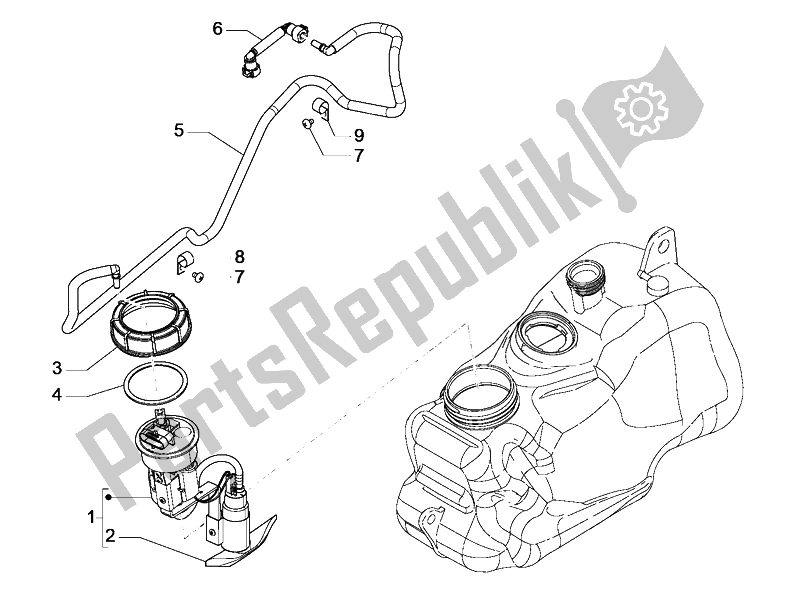 Toutes les pièces pour le Système D'alimentation du Piaggio MP3 500 LT Sport 2014