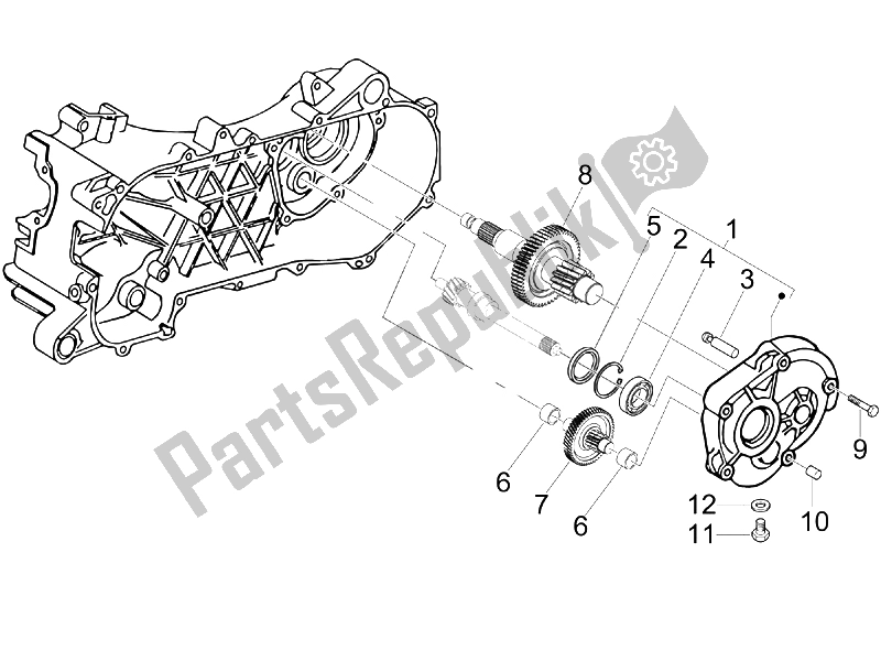 All parts for the Reduction Unit of the Piaggio ZIP 50 2006