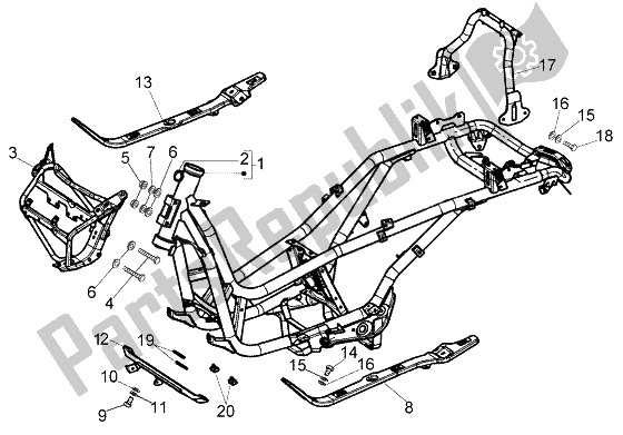 Alle onderdelen voor de Chassis van de Piaggio X8 125 2004