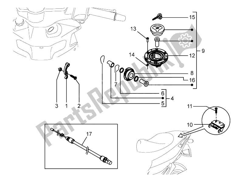 All parts for the Locks of the Piaggio NRG Power Pure JET 50 2010