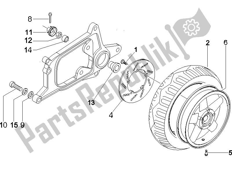 Toutes les pièces pour le Roue Arrière du Piaggio X8 125 Potenziato 2005