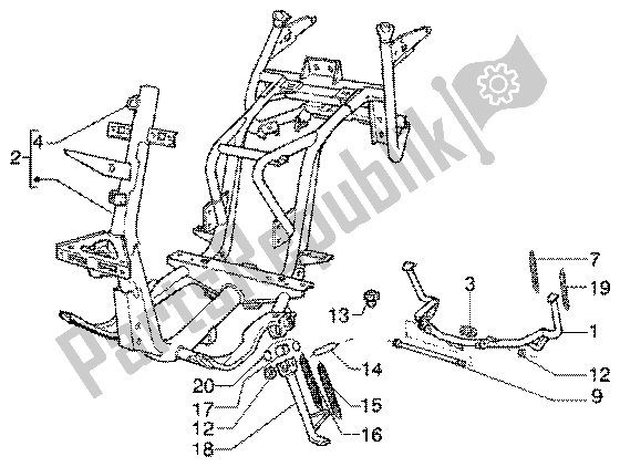 All parts for the Chassis of the Piaggio Super Hexagon GTX 125 2003
