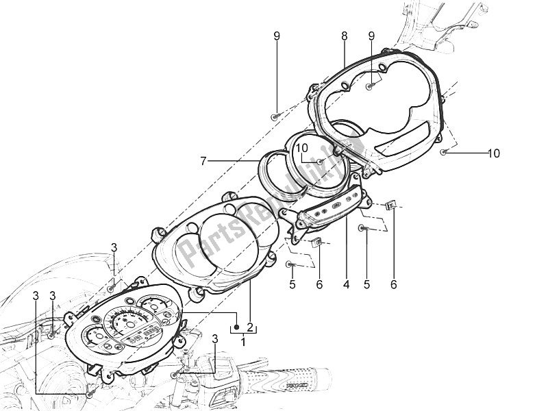 Todas las partes para Tablero Combinado De Medidor de Piaggio MP3 300 Yourban LT ERL 2011
